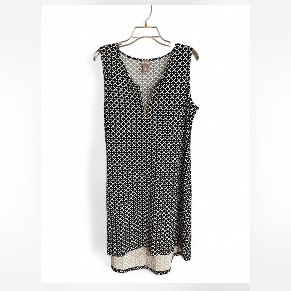 Chico’s Black and White Sleeveless Dress